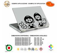 Mario bross cartoon adesivo notebook tablet sticker pvc cropped black white