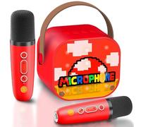 Mario Karaoke per Bambini con 2 Microfono Wireless Karaoke, Mario Giocattolo, Canta tu Karaoke Bambini 3-10 Anni, Microfono Bluetooth Bambino, Giochi Bambini 3-12 Anni, Regalo Bambino 3-12 Anni