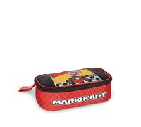 MARIO KART - Astuccio Scuola Ufficiale Mario Kart, Astuccio Ovale per Bambini, Ideale per Riporre la Cancelleria, con Divisorio Interno con Passanti Elastici e Pratica Chiusura a Zip, 22x7,5Hx11 cm