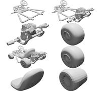 Mario Kart Pipe Kart Modello Kit Custom Stampato 3D Set Parti Completo