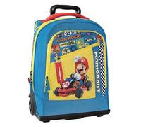 MARIO KART - Zaino Scuola Trolley Ufficiale Mario Kart con Ruote Sostituibili, Maniglia Regolabile, 2 Vani Principali, Tasca Frontale, Spallacci Imbottiti e Regolabili, 36 x 47H x 23 cm