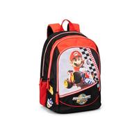 MARIO KART - Zaino Scuola Ufficiale Mario Kart, con 2 Ampi Spazi Centrali, 2 Capienti Tasche Frontali Sagomate, Spallacci Regolabili e Imbottiti, Retro e Fondo Termoformati, 32x43Hx23cm