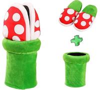 Mario, pantofole Mario, pantofole in peluche per la casa, a forma di fiore cannibale, scarpe per cosplay, mocassini con motivo a pois, con supporto per tubo, per adulti, adolescenti, donne e uomini