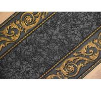 Mario Sedia Bisanzio (greka Floreale), passatoia al Metro in Stile Classico - Grigio con rifinitura a Filo Artigianale - 67x200cm