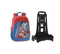 MARIOKART , Zaino Organizzato Con Trolley Staccabile Unisex Bambini E Ragazzi, Rosso (Red), Taglia unica