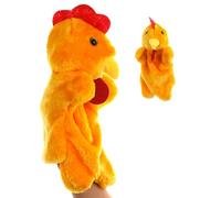 Marionetta a mano con pollo - Amici dei burattini, morbido peluche a forma di pollo | Giocattolo di peluche, costume da gallina divertente, gallo interattivo per l'insegnamento dei giochi di ruolo, re