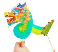 Marionetta di carta a forma di dragone - Drago di Capodanno 3D cinese, multifunzionale anno lunare, kit fai da te per compleanno