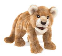 Marionetta di peluche a forma di cucciolo di leone africano Folkmanis