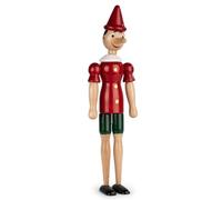 Marionetta Pinocchio in Legno Decorata a Mano 20 cm Articolata
