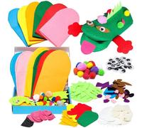 Marionette, 6 pezzi Kit per realizzare burattini a mano Kit di burattini colorati in feltro a tema animale simpatico cartone animato educativi fai-da-te Gioco di ruolo narrativo per ragazze
