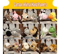 Marionette a mano a forma di animali cartoni animati, 27 cm/10,62 pollici, disponibili in vari stili, morbidi peluche per narrazioni e giochi di ruolo, perfetti come regalo per Natale e attività di fa