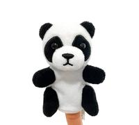 Marionette a mano con animali | peluche e cotone PP, altezza 9 cm | bambole morbide per bambini | Panda, Leopardo | apprendimento precoce narrativa giocattolo
