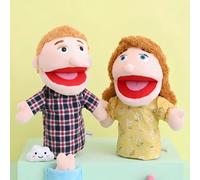 Marionette a mano per la famiglia - Giocattoli morbidi e imbottiti in peluche per narrazioni, immaginazione creativa, sviluppo dell'intelligenza dei bambini - Regalo perfetto per Natale, Ognissanti, R