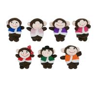 Marionette da a scimmia, marrone, 7 pezzi, giocattoli di peluche, divertenti marionette da dita, animali di peluche, per l'apprendimento della storia, altezza 7,6 cm, scuola, giochi di