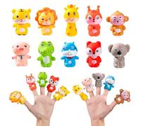 Marionette da Dito Burattino a Mano Pupazzetti in Gomma, 10 Pezzi Animali Burattini a Dita Giochi Montessori Giocattoli Educativi Regalo per Bambini Festa Compleanno Party