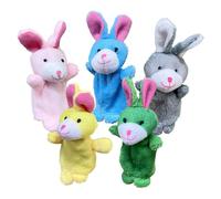 Marionette Da - Set Di Giocattoli Interattivi Con Dita Di Coniglietto Di Peluche Da 5 | Bambola Di Peluche Con Pupazzi Di Animali Da 10 Cm Per Bambini, Spettacoli, Giochi, Scuole, Complean