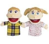 Marionette per bambini, include nonno, nonna, papà, mamma, figlia, figlio con bocca aperta mobile, perfette per storia, lezioni, prescolari, regali di compleanno, 2 pezzi