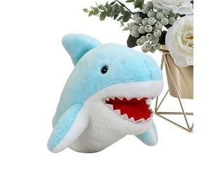 Marionette per bambini - Tessuto peluche PP cotone 20 cm | Giocattolo squalo con movimento | Testa di animale morbido per bambini, famiglia, casa, scuola, aula sala giochi, asilo, teatro