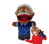 Marionette Per Famiglia Per Bambini - Marionette A Mano In Peluche Da 27 Cm Con Persone Nere, Bocca Aperta Nonni Mamma Papà | Divertenti Bambole Che Raccontano Storie Per Decorare Il Comodino, Giocatt