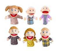 Marionette Per Famiglie In Peluche - Set Di Marionette Morbide Da 6 Pezzi, Personaggi Multietnici Per Bambini | Giochi Di Ruolo Narrativi, Giochi Di Finzione Educativi, Giocattoli Per Lo Sviluppo