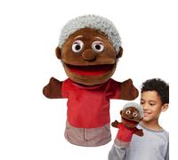 Marionette per famiglie per bambini - Set di burattini a mano per persone d | Figurine di narrazione a bocca mobile con personaggi di bambole di afroamericane - Palcoscenico teatrale per la sala gi