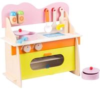 Marionette Wooden Toys Cucina per Bambini in Legno - Cucina di Giocattoli con Accessori - 10 Pezzi