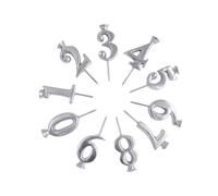 Mariposa 1221 Number Candle Holder Set, Silver, 3" W
