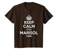 Marisol Keep Calm - Idea Regalo Divertente per Compleanno Maglietta, Bambini, Marrone, 12 Anni