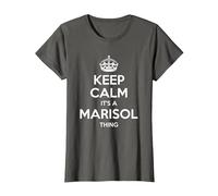 Marisol Keep Calm - Idea Regalo Divertente per Compleanno Maglietta, Donna, Asfalto, XL