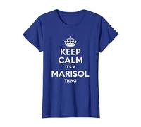 Marisol Keep Calm - Idea Regalo Divertente per Compleanno Maglietta, Donna, Blu Reale, L