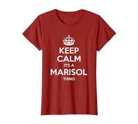 Marisol Keep Calm - Idea Regalo Divertente per Compleanno Maglietta, Donna, Mirtillo Rosso, L