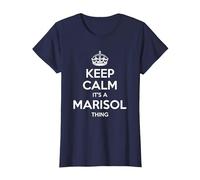 Marisol Keep Calm - Idea Regalo Divertente per Compleanno Maglietta, Donna, Navy, 3XL