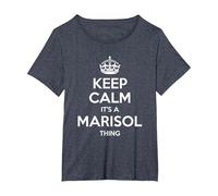 Marisol Keep Calm - Idea Regalo Divertente per Compleanno Maglietta, Donna Plus-Size, Pervinca, 1X