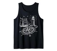 Maritim Faro Bussola Barca a Vela Idea Regalo Canotta