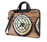 Maritime Sailboat Compass Print Laptop Bag, tracolla imbottita, semplifica il tuo quotidiano, ideale per viaggi di lavoro, nero, 13 inch