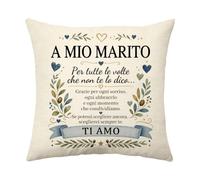 Marito Regali per Lui San Valentino e Anniversario Fodera per Cuscino | A Mio Marito Per tutte le volte che non te lo dico ti amo Regalo per Lui Uomo Compleanno Natale Copricuscini Decorativo
