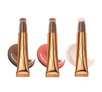 Maritown Contour Blush Highlighter Beauty Wand, Liquid Contour Stick with Cushion Applicator, Natural Matte Finish Shading Bronzer Stick, Lightweight Blendable Cream Contour Stick (3Pcs (01+02+04))