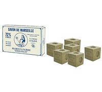 Marius Fabre - Sapone di Marsiglia con 72% d'olio d'oliva, confezione da 6 saponette da 400 g