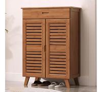 MARIYCH Mobiletto portascarpe con cassetto e ante, organizer per scarpiera da ingresso in stile fattoria per porta d'ingresso, marrone rustico