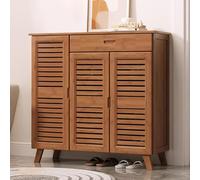 MARIYCH Mobiletto portascarpe con cassetto e ante, organizer per scarpiera da ingresso in stile fattoria per porta d'ingresso, marrone rustico