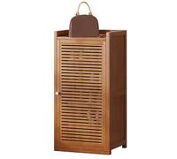 MARIYCH Mobiletto portascarpe in legno con ante a persiana, ripiani regolabili, moderno mobiletto portascarpe indipendente per ingresso, corridoio (marrone/nero)
