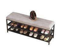 MARIYCH Organizzatore di scarpe a 3 livelli e panca da ingresso, panca scarpiera in metallo nero per ingresso, camera da letto