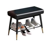 MARIYCH Panca da ingresso con scarpiera, panca portascarpe ottomana per corridoio, soggiorno, fondo letto, struttura in metallo nero