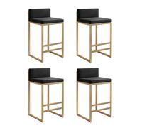 MARIYCH Set di 4 sgabelli da bar, sgabelli da bar imbottiti alti fino al bancone, con schienale e poggiapiedi, per cucina, colazione, bistrot, sedie da pub, altezza seduta 75 cm