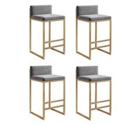 MARIYCH Set di 4 sgabelli da bar, sgabelli da bar imbottiti alti fino al bancone, con schienale e poggiapiedi, per cucina, colazione, bistrot, sedie da pub, altezza seduta 75 cm