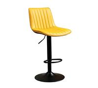MARIYCH Sgabelli da bar regolabili, alti, per la colazione, con schienale, moderni, imbottiti in similpelle, girevoli, in metallo, per bancone da cucina (altezza gialla 75 cm)