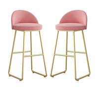 MARIYCH Sgabelli da bar, sgabelli da bancone, sedie da bar, 25,6/30 pollici con schienale, isola alta in velluto in ferro battuto, capacità di carico di 300 libbre, rosa, 65 cm
