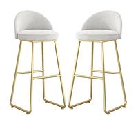 MARIYCH Sgabelli da bar, sgabelli da bancone, sedie da bar, 25,6/30 pollici con schienale, isola alta in velluto in ferro battuto, capacità di carico di 300 libbre, bianco, 65 cm