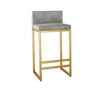 MARIYCH Sgabello da bar in velluto con schienale, sedia per la colazione per bancone della cucina, sgabello alto imbottito moderno con gambe dorate per sala da pranzo, cucina, pub, altezza 25,6'', g