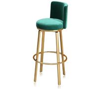 MARIYCH Tabourets de bar pivotants Ensemble de 1/2/3/4, tabourets de hauteur de comptoir avec dossier, chaise d'îlot de cuisine en velours, chaise de bar pivotante à 360°(Green 1 PCS,75cm(29.5"))